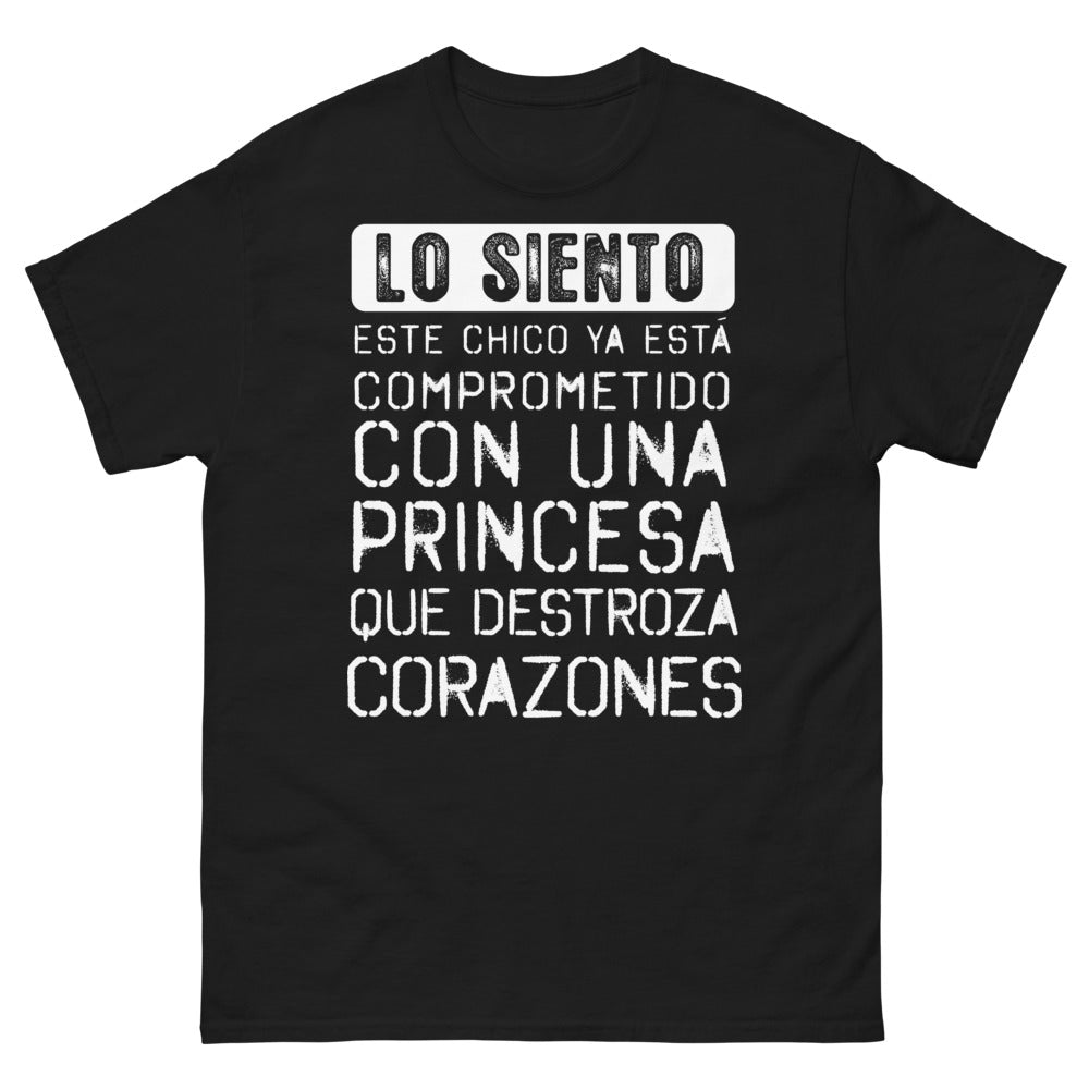 T-shirt Espagne noir - Lo siento, este chico está comprometido