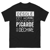 Thumbnail for T-shirt Picardie noir - Désolé, déjà pris par une Picarde qui déchire