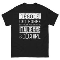 Thumbnail for T-shirt Italie noir - Désolé, déjà pris par une Italienne