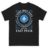 T-shirt Québec noir - J'aime mon pays, je me souviens, le gouvernement me fait peur