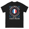 T-shirt France noir - J'aime mon pays, c'est le gouvernement qui me fait peur