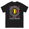 T-shirt France noir - J'aime mon pays, l'union fait la force, c'est le gouvernement qui me fait peur