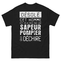 Thumbnail for T-shirt Sapeur-Pompier noir - Déjà pris par une sapeur-pompier déchiré