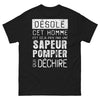 T-shirt Sapeur-Pompier noir - Déjà pris par une sapeur-pompier déchiré