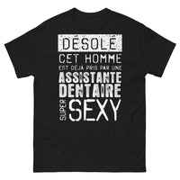 Thumbnail for T-shirt Assistante dentaire noir - Désolé, déjà pris par une assistante dentaire