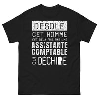 Thumbnail for T-shirt assistante comptable noir - désolé, cet homme est déjà pris