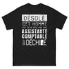 T-shirt assistante comptable noir - désolé, cet homme est déjà pris