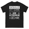 T-shirt aide vétérinaire noir - Désolé, cet homme est déjà pris