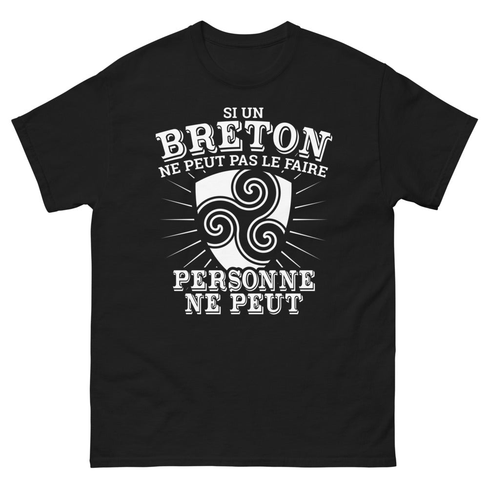 T-shirt Bretagne noir - Si un Breton ne peut pas le faire
