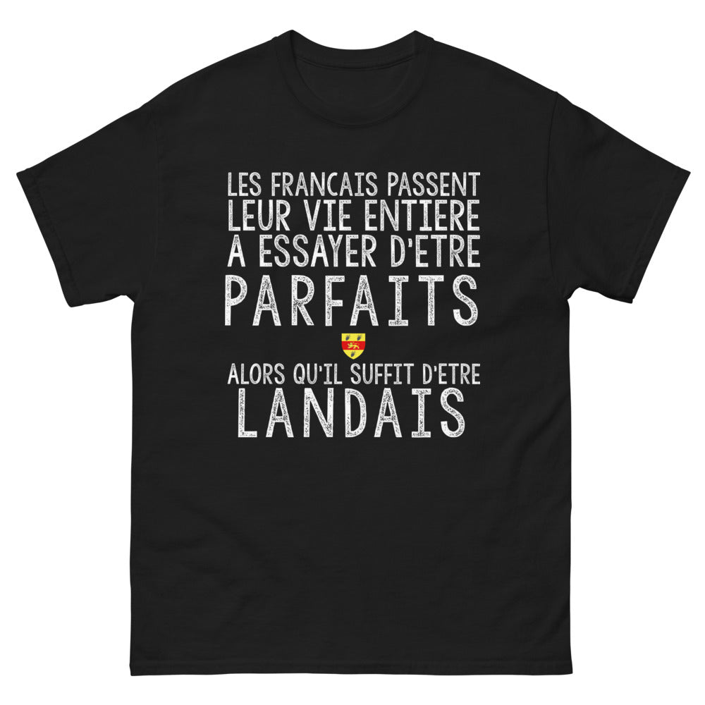 T-shirt Landes noir - Les Français leur vie entière