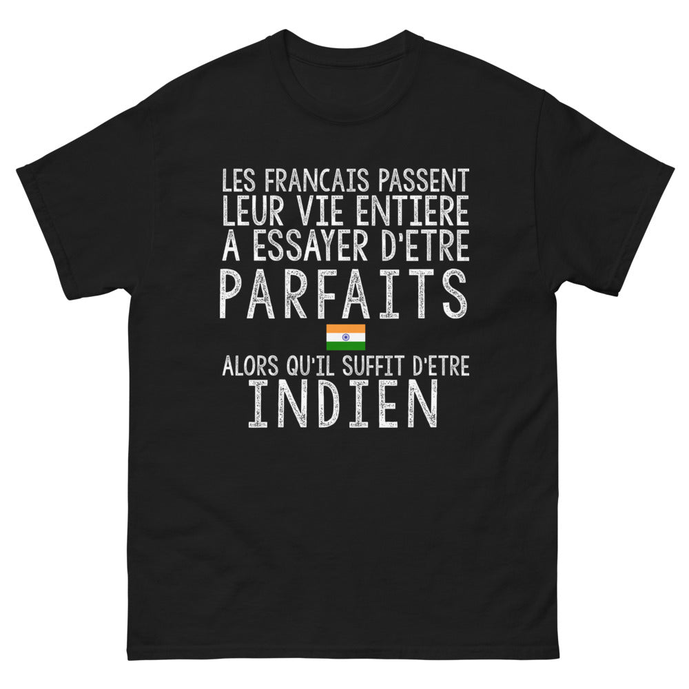 T-shirt Inde noir - Être Indien, c'est parfait !