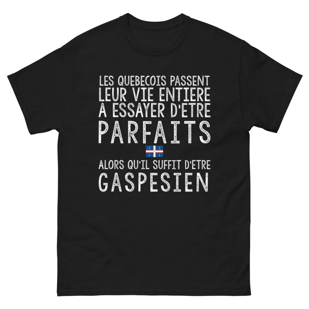 T-shirt Gaspésien noir - Vivez l'imparfait parfait