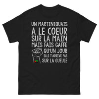 Thumbnail for T-shirt Martinique noir - Un Martiniquais au cœur en or