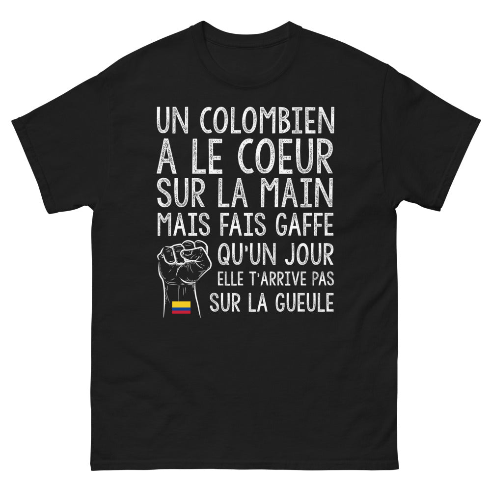 T-shirt Colombie noir - Grand cœur, mais sait se défendre