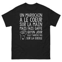 Thumbnail for T-shirt Marocain noir - grand cœur, peu patient