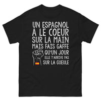 Thumbnail for T-shirt Espagne noir - Espagnol au cœur sur la main