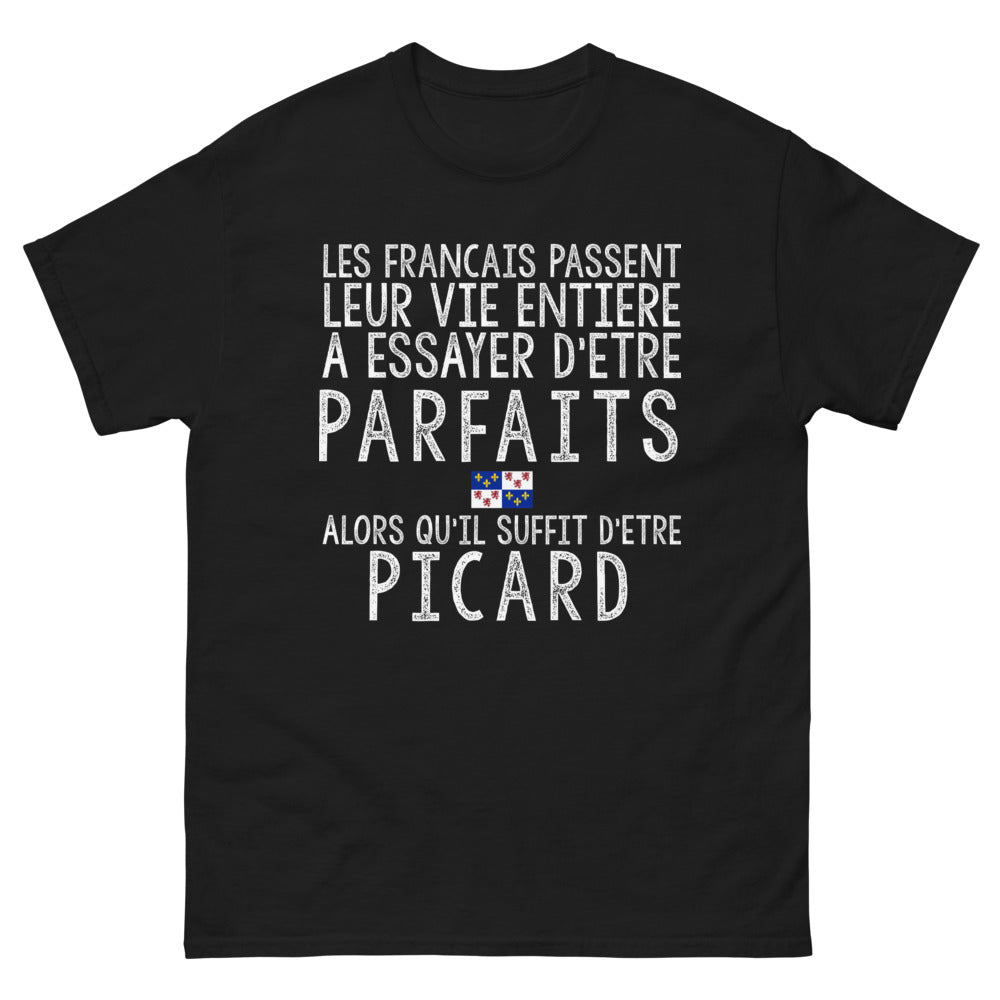 T-shirt Picardie noir - Les Français parfaits, soyez Picard