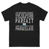 T-shirt Parisiens vs Marseillais noir - Les Parisiens leur vie entière, suffit d'être Marseillais