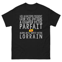 Thumbnail for T-shirt Lorraine noir - Suffit d'être Lorrain, taquine Alsace