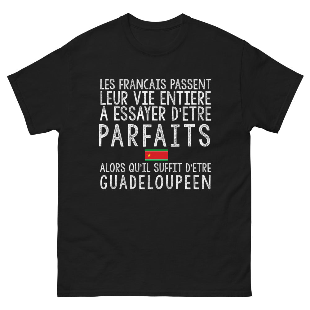 T-shirt Guadeloupe noir - Pourquoi se compliquer ? Soyez Guadeloupéen !