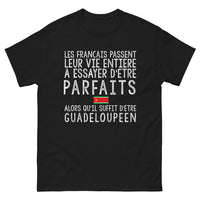 Thumbnail for T-shirt Guadeloupe noir - Pourquoi se compliquer ? Soyez Guadeloupéen !