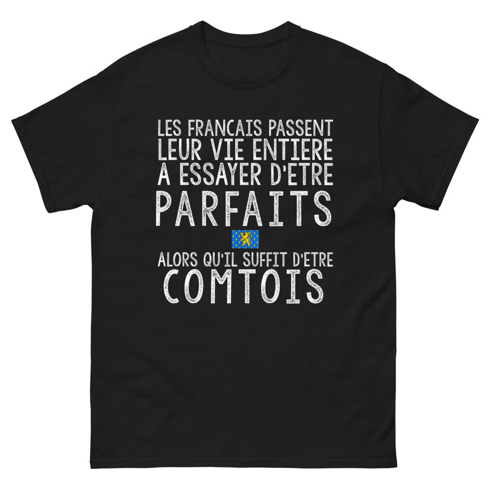 T-shirt Franche-Comté noir - Être Comtois, c'est parfait