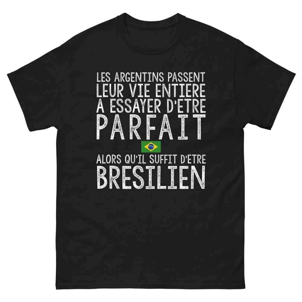 T-shirt Argentin ou Brésilien noir - Argentin ou Brésilien ?