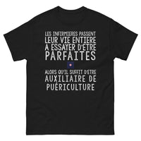 Thumbnail for T-shirt infirmières noir - Parfaites ou auxiliaire de puériculture ?