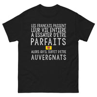 Thumbnail for T-shirt Auvergne noir - Les Français veulent être parfaits, il suffit d’être Auvergnat
