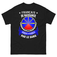 Thumbnail for T-shirt Réunion noir - Français de naissance, réunionnais par le sang