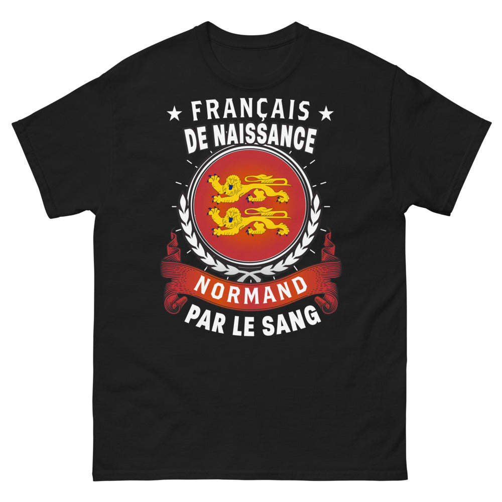 T-shirt Normandie noir - Français de naissance, Normand par le sang