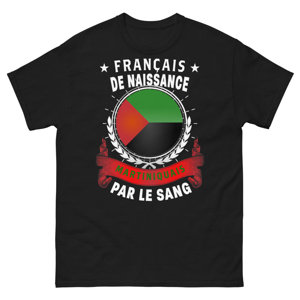 T-shirt Martinique noir - Français de naissance, Martiniquais par le sang