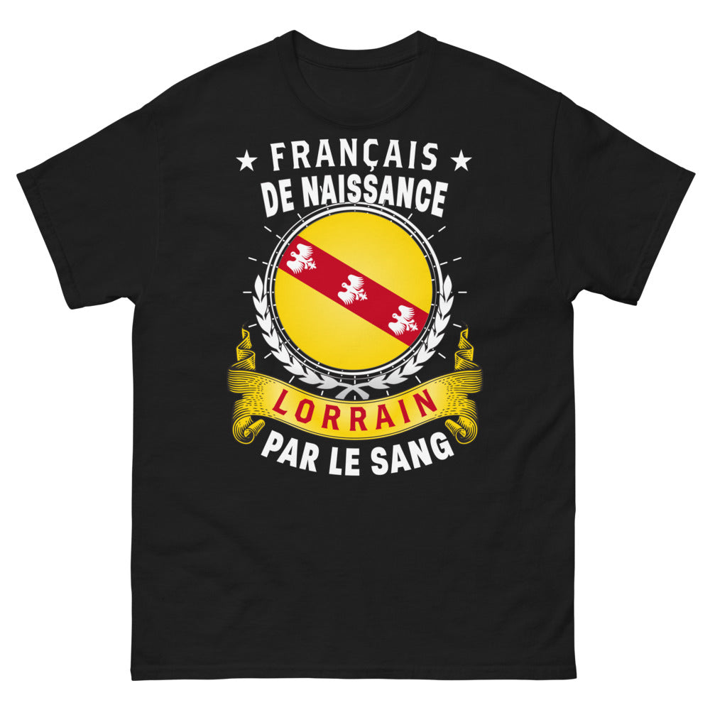 T-shirt Lorraine noir - Français de naissance, lorrain par le sang