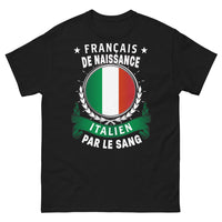 Thumbnail for T-shirt Franco-Italien noir - Français de naissance, Italien par le sang