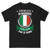 T-shirt Franco-Italien noir - Français de naissance, Italien par le sang