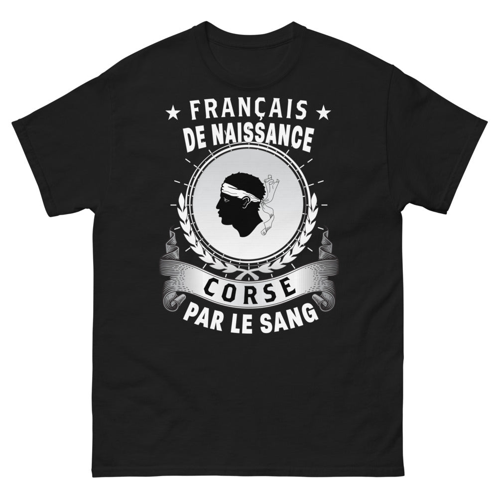 T-shirt Corse noir - Français de naissance, Corse par le sang