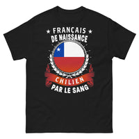 Thumbnail for T-shirt France Chili noir - Français de naissance, Chilien par le sang