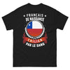 T-shirt France Chili noir - Français de naissance, Chilien par le sang