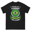 T-shirt France Brésil noir - Français de naissance, Brésilien par le sang