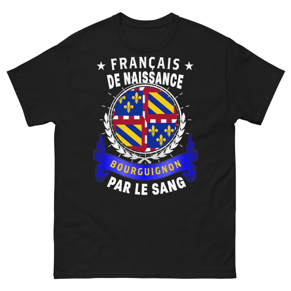 T-shirt Bourgogne noir - Français de naissance, bourguignon par le sang