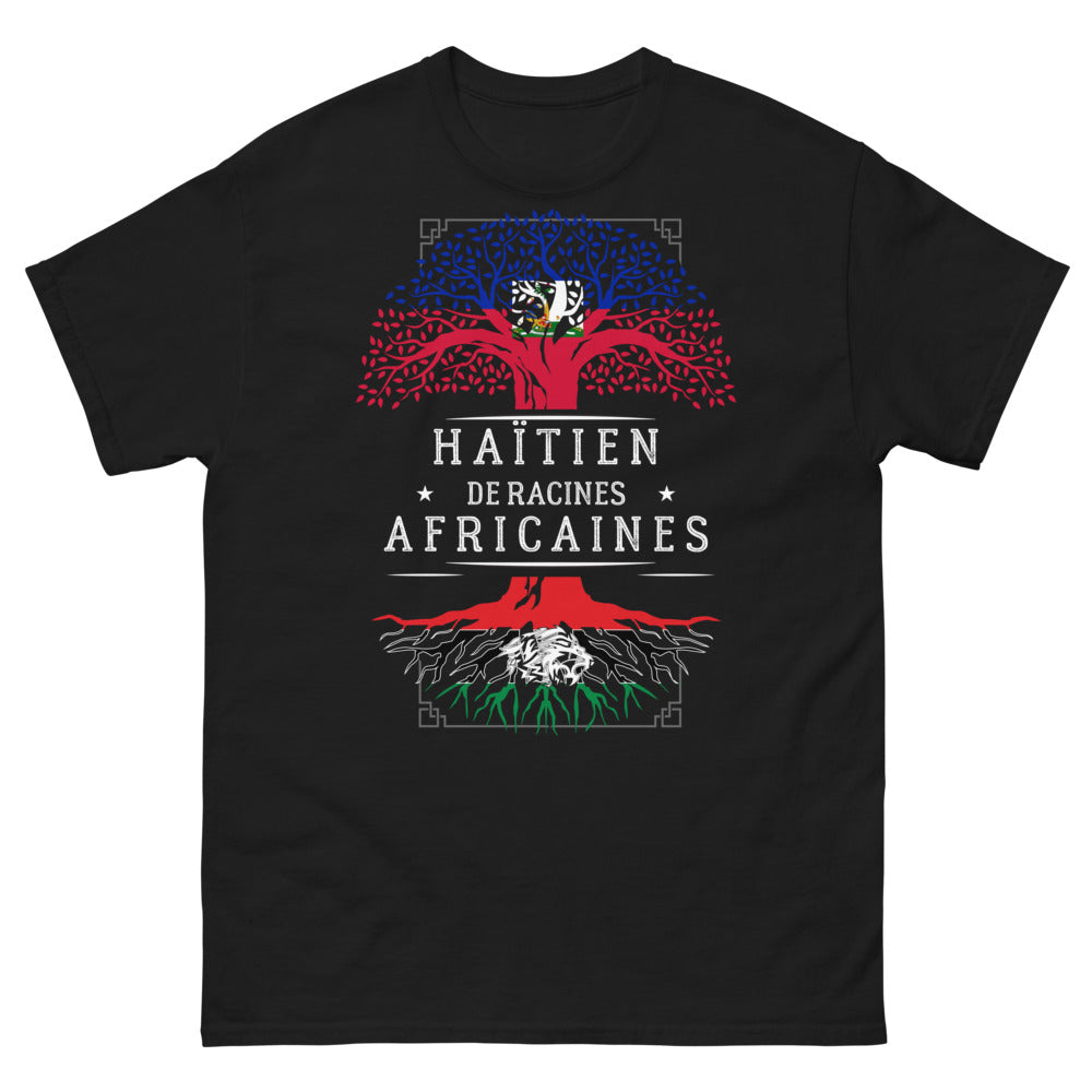 T-shirt Héritage haïtien noir - Racines africaines