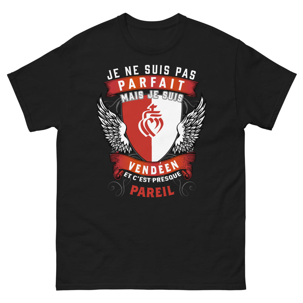 T-shirt Vendée noir - Je ne suis pas parfait, vendéen
