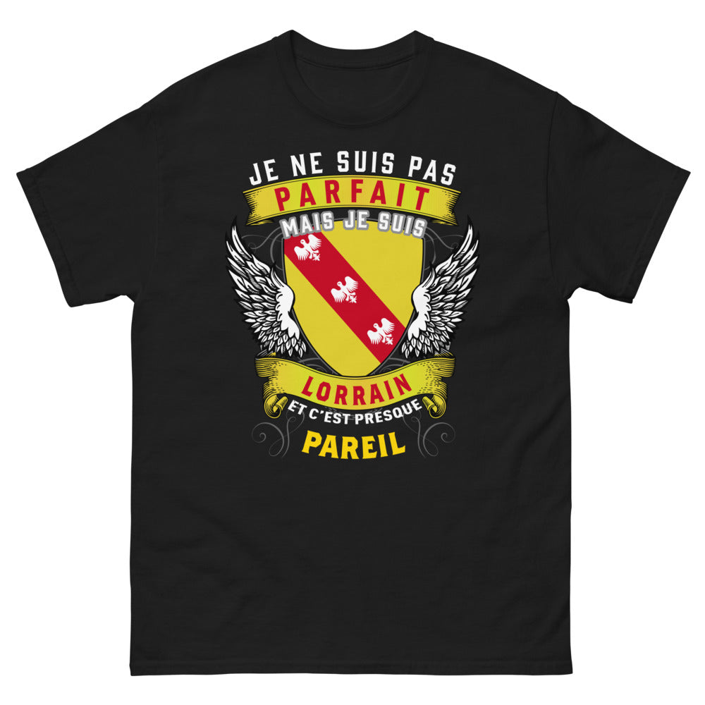 T-shirt Lorrain noir - Je ne suis pas parfait, mais je suis Lorrain