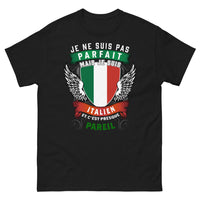Thumbnail for T-shirt Italie noir - Je ne suis pas parfait, Italien presque pareil