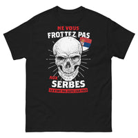 Thumbnail for T-shirt Serbe noir - Ne vous frottez pas, fous mais charmants