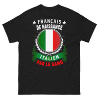 Thumbnail for T-shirt franco-italien noir - Français de naissance, Italien par le sang