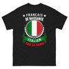 T-shirt franco-italien noir - Français de naissance, Italien par le sang