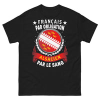 Thumbnail for T-shirt Alsace noir - Français par obligation, Alsacien par le sang