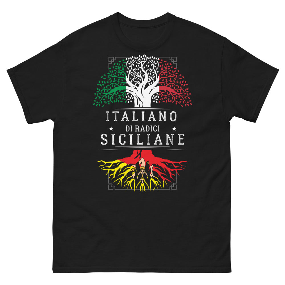 T-shirt Sicile noir - Radici Siciliane design sombre