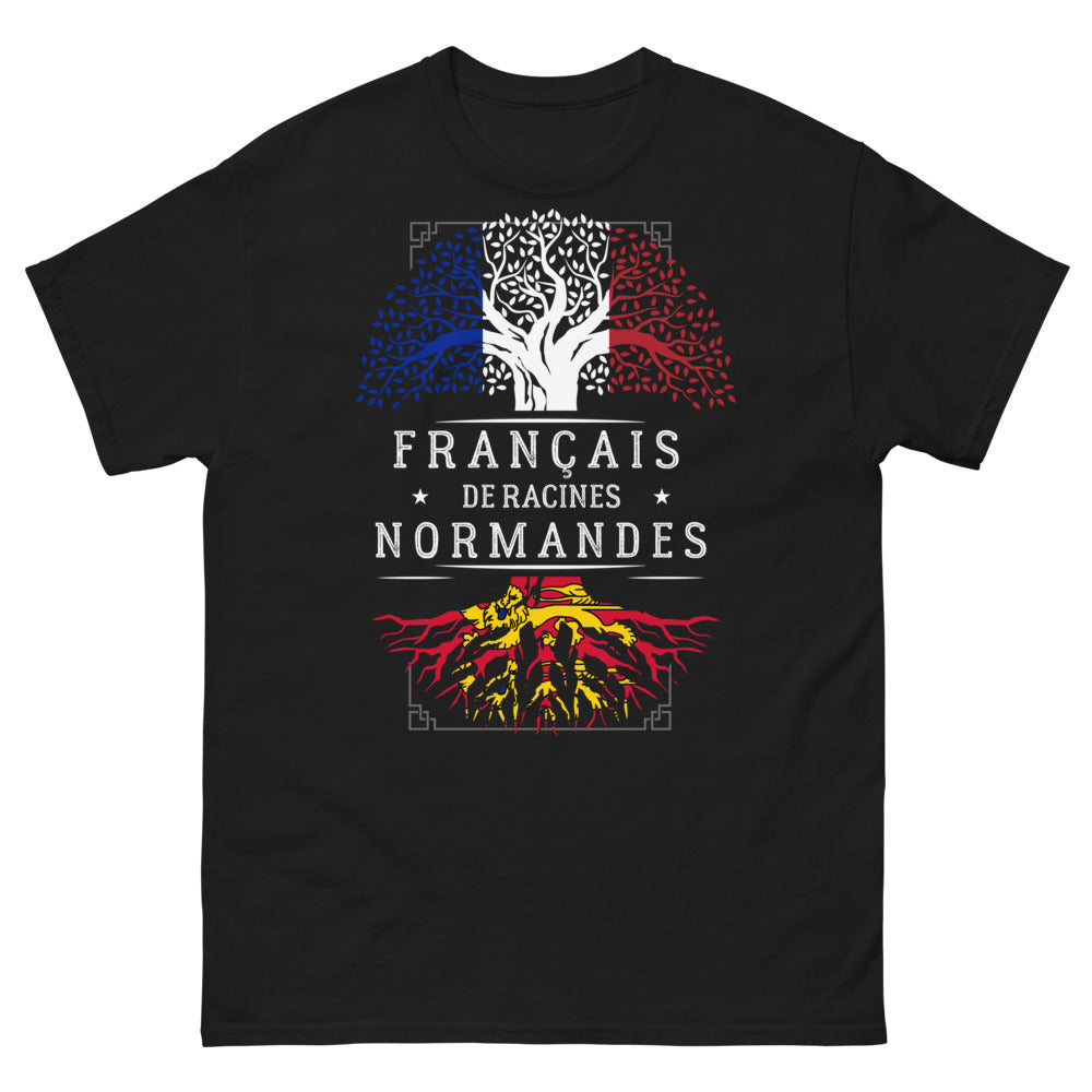 T-shirt Normandie noir - Français de Racines Normandes